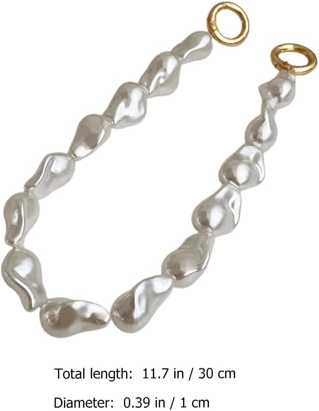 EXCEART Pearl Bag Replacement Chain Beaded Handle Chain Lightweight Extension Purse Strap for Handbags and Shoulder Bags Elegant Bag Accessories for Women - Image 7
