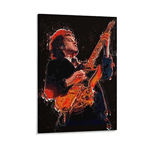 Angus Young ACDC Rock Guitarist Trippy Art Toile Poster et Art Mural Art Moderne Famille Chambre Décoration Poster 40 × 60 cm Cover