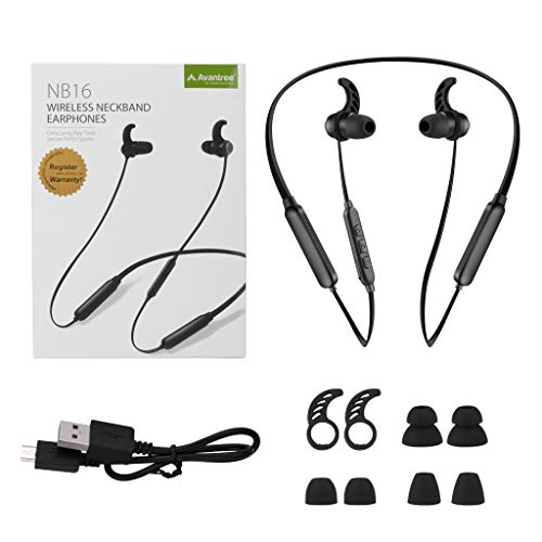 Avantree BTHS-NB16-BLK Bluetooth Neckband Headphones Earbuds For Tv Pc, No Delay, 20 Hrs Playtime Wireless Earphones thumb #6