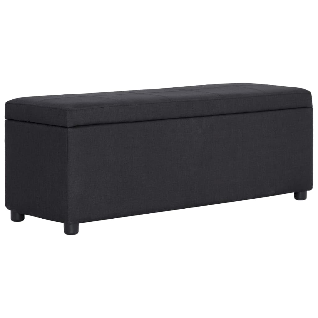 vidaXL Banco Almacenaje Tapizado Poliéster Arcón Cojín Asiento Acolchado Caja Almacenamiento Interior Dormitorio Entrada Baúl Puf Zapatero Negro