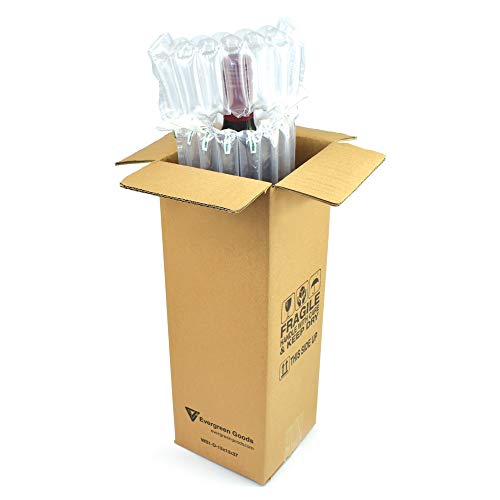 Evergreen Goods 20x einzelne Wein- & Bierflaschenkarton | Mengenrabatte verfügbar | 370 x 130 x 130mm Schutzverpackungskarton | Ideal für 75cl / 750ml Flaschen