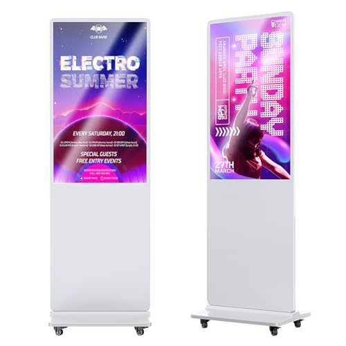 Image of 43'' Digital Signage Display Smart Android LCD Sign Kiosk Electronic Menu Board Advertising Display Screen Monitor HDMI WiFi USB 4K Media Video Player (Non Touch Screen,White)