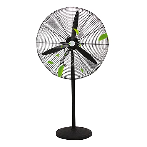 Aioneer Ventilador De Pedestal, Ventilador De Pie, Ventilador De Piso Oscilante, Ventilador De Enfriamiento De Alta Velocidad, para Patios, Uso Industrial, Comercial, Residencial-Black-78cm