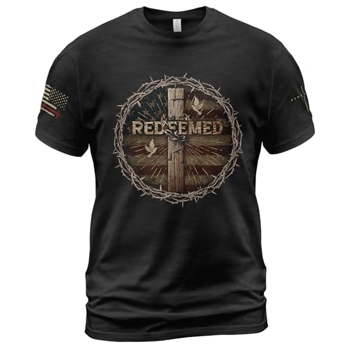 Redeemed Tshirt, Christian Shirts for Men, Cross Shirt, Mens Christian T Shirts, Bible Verse Shirt