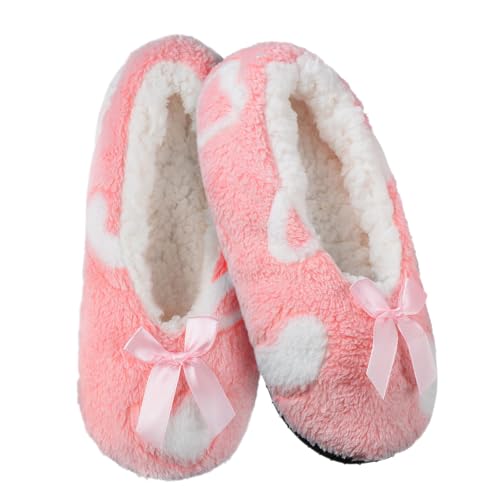 Harssidanzar Women's Slipper Socks Warm Adults Soft House Ballet Slipper Non-Slip Cute Washable RL012US2