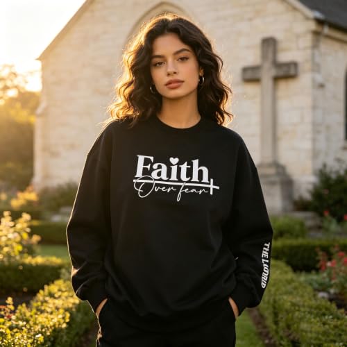 UNIQUEONE Christian Sweatshirt Women Faith Shirts: Jesus Sweatshirt Christian Religious Crewneck Long Sleeve Pullover Tops - image 3
