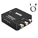 HDMI to RCA, HDMI to AV, VILCOME 1080P HDMI to 3RCA CVBS AV Composite Video Audio Converter Adapter Supports PAL/NTSC with USB Charge Cable for PC Laptop HDTV DVD (Black)