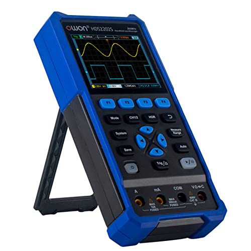 Image of OWON HDS2202 2CH Handheld Oscilloscope 200MHz Bandwidth 20000 Counts Multiumeter OSC + DMM