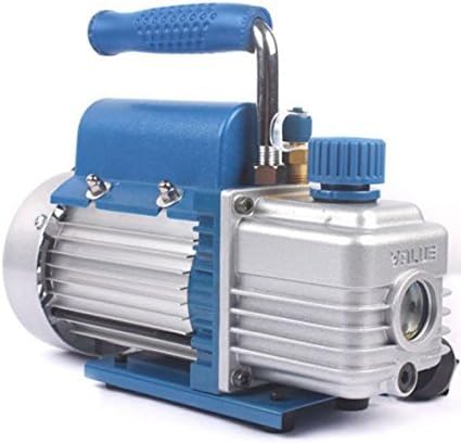 Side view of TOPCHANCES VH12N Vacuum Pump showing oil sight glass