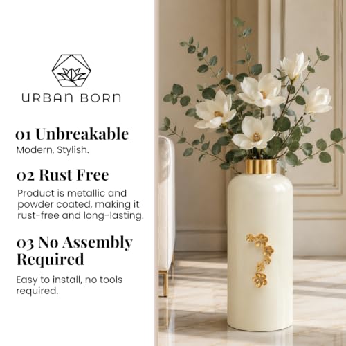 Image of Urban Born Vases For Living Room Corner |Big Vases For Elegant Home Decoration |Home Decor Flower Vase Iron |Fresh or artificial Metal Flower Vase Stand For Dining Table, Bedroom, Office, Wedding Gift