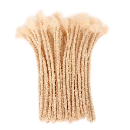 Dreadlocks Cabello humano Extensión Cabello Locks Amarillo Dorado Claro Humano 8 pulgadas 0.6cm 60 Locs por paquete