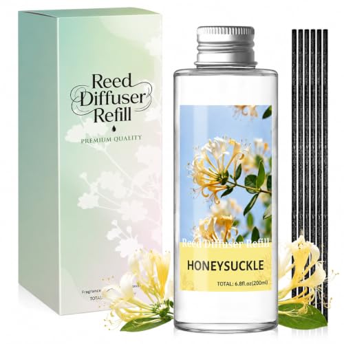 Image of Scent-Hi Reed Diffuser Refill 200ml, Honeysuckle Sweet Scent with 6 Sticks
