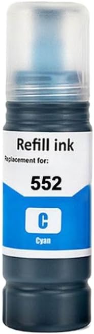 552 Compatible Water Based Bottle Refill Bulk Ink T552 552 Printing Ink Works with ET-8500 ET-8550 Printers(BK-PBK-C-M-Y-GY)