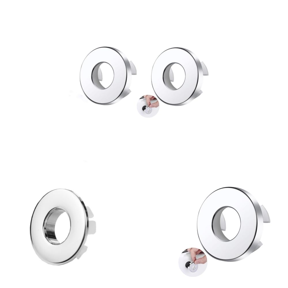 2 Stück Waschbecken-Überlaufring – Universell, Silber, Für Küche & Bad, Einfache Installation