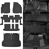 NQOQN Floor Mats Fit for 2013-2020 Nissan Pathfinder/2013 Infiniti JX35/2014-2020 Infiniti QX60 Trunk Mat with Backrest Mat 3rd Row Replacement for Nissan Pathfinder Accessories Anti-Slip Floor Mats