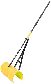 Amazing Rake Back-Saving Garden Rake - 3-in-1 Leaf Picker Upper, No Bend Leaf & Grass Grabber, Heavy Duty Yellow Tool