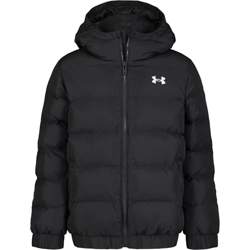 Under Armour Girls' Prime Puffer Jacket (Big Kid), black / black, S