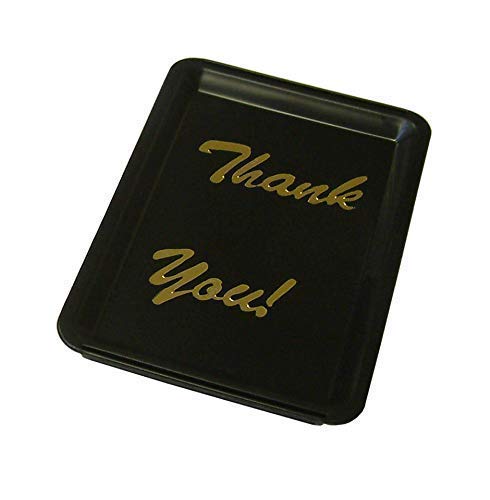 We Can Source It Ltd - Professional Black Plastic Rectangular 'Thank You' Tip Tray/Bill Presenter for Bars, Restaurants, Hotels - 5 Piece