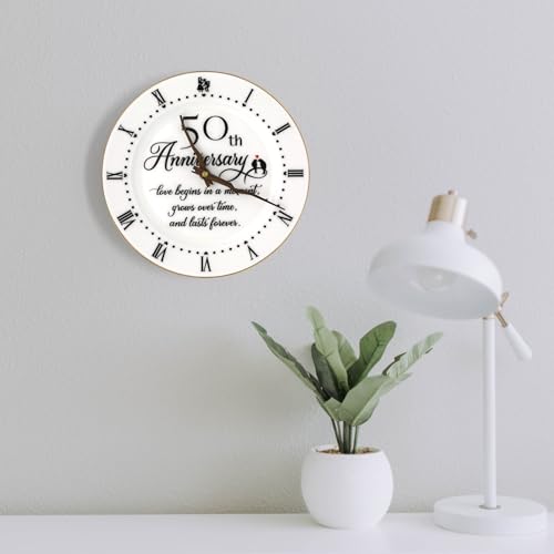 TOBOHU 50th Anniversary Porcelain Clock with Gold Trim - Image 3