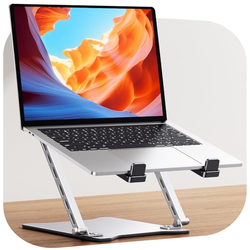Babacom Ultra-Mince Support Ordinateur Portable Bureau, Compact Rehausseur PC Portable Ergonomique Pliable, Refroidisseur Laptop Stand Réglable & Léger,...