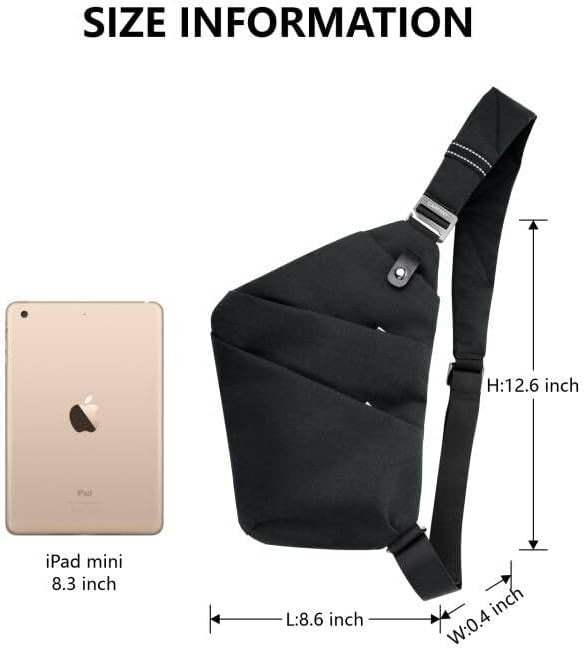 Anti-Theft Crossbody Sling Bag Unisex Slim Water Resistant Shoulder Bag Outdoor Casual Hiking Daypack - Image 6