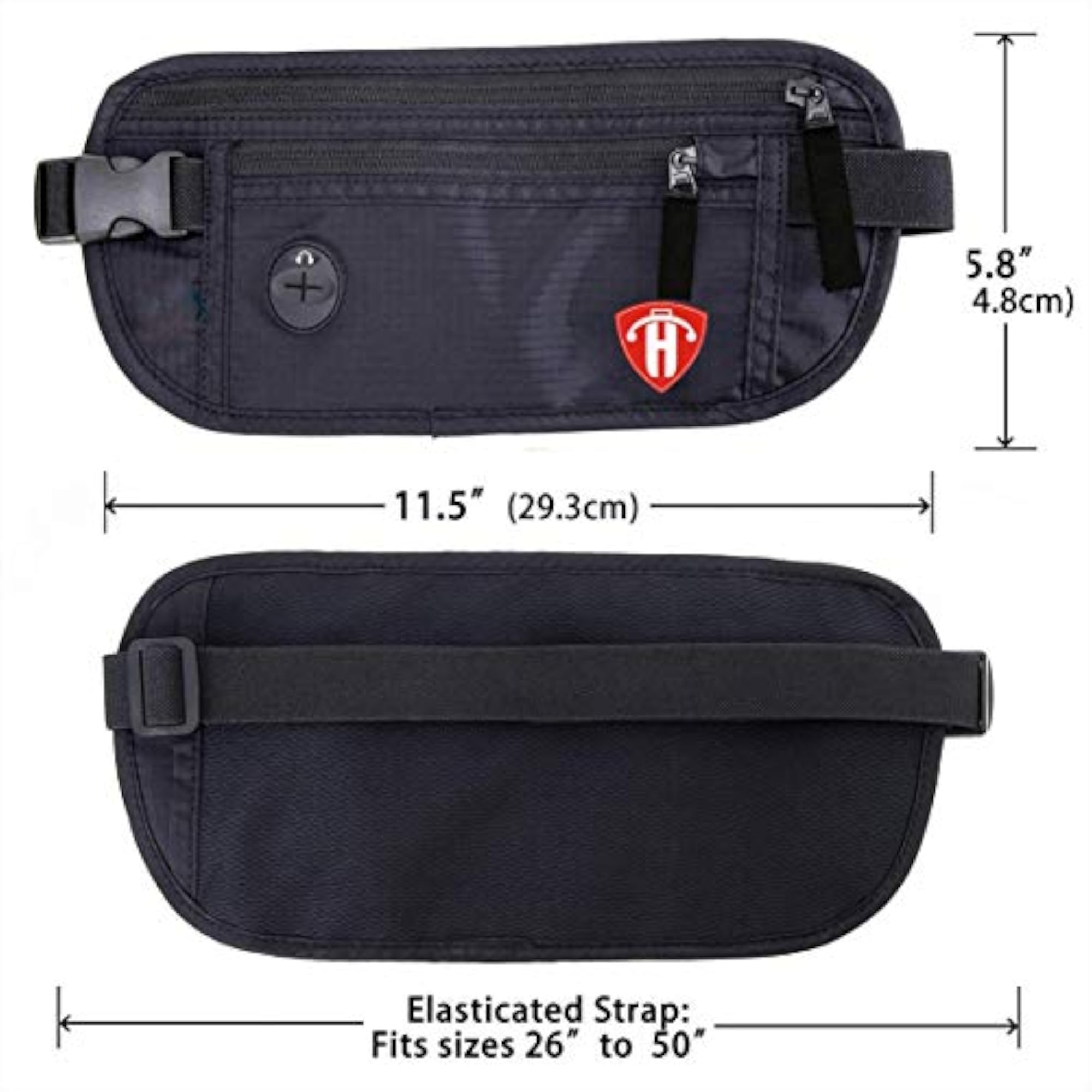 Waterproof Travel Mobile Waist Pouch, RFID Security Belt