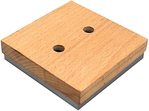 4" x 4" x 1" Steel Combination Bench Block with Wooden Base Jewelry Making Metal Forming Tool