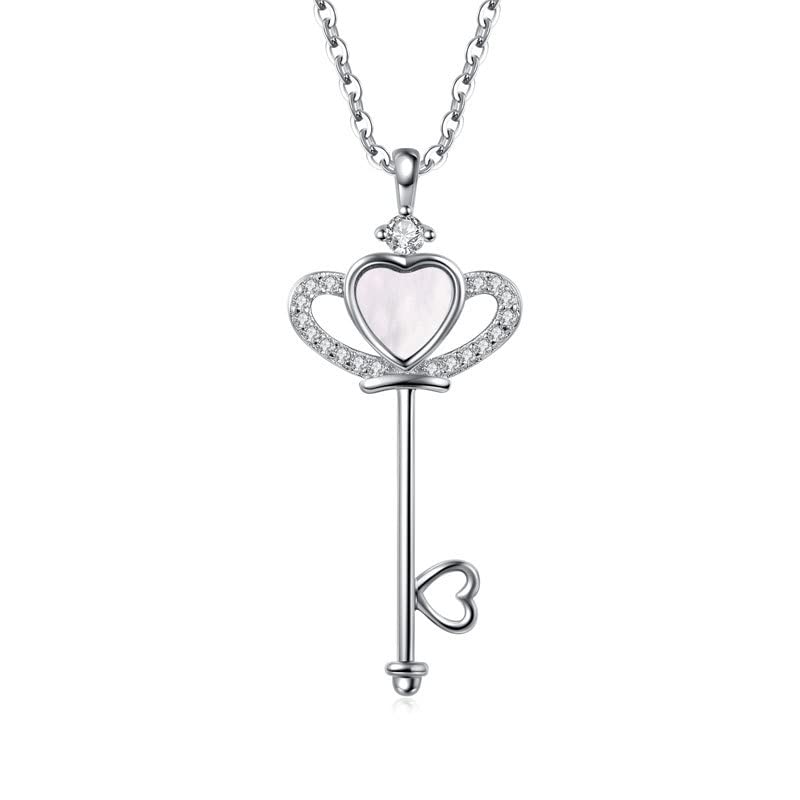 Collier clé en cœur, cadeau femme avec chaîne de clavicule