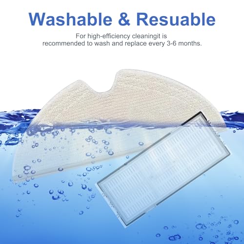 Fixbetter Juego de accesorios para Roborock Q5 Max+/Q8 Max/Q8 Max+/Q5 Pro/Q7/Q7+/Q7 Max/Q7 Max+ piezas de repuesto para robot aspirador, 4 filtros, 4 almohadillas (8 unidades)