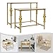 FUODIHEE Industrial Display Tables,Set of 2 Standing Display Table, Height Adjustable Metal Nesting Tables Display Stand, Retro Style Boutique Display Shelves for Retail Store, Clothing Store, Gold