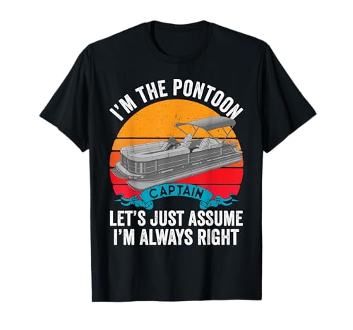 Pontoon captain funny boating lake gift for dad boat captain maglietta