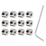 QUARKZMAN 12 Stück Satz-Spannringe 2.1mm Bohrung Nickelbeschichtete Stahl-Spannringe 7mm Außendurchmesser 5mm Breite Fahrwerksstopper-Radspannring Mit Innensechskantschlüssel