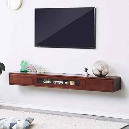Meuble TV moderne jaune, support flottant robuste de 140cm - 8