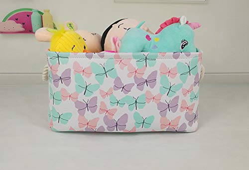 Kunro Toy Bin Waterproof Storage Organizer For Nursery Hamper Home Decor Closet Kids Bedroom Laundry Baby Gift Shelf Baskets (Batterfly) #TOP3