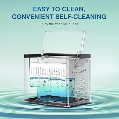 Image of Countertop Ice Makers Machine, Portable Ice Machine Producing 9 Ice Cubes Within 6 Mins, Bullet Ice Available in Two Sizes(S /L), Compact Mini Ice Maker Appliance for Home Kitchen Camping (Soot)