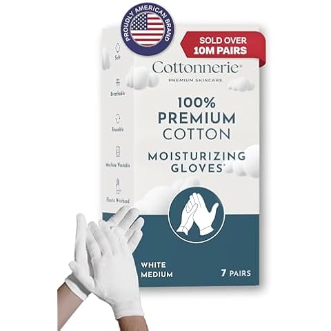 White Cotton Moisturizing Gloves for Dry and Eczema Skin Cover