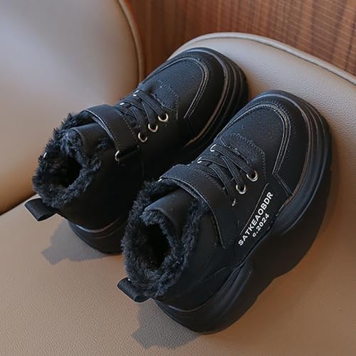 Boys Girls Winter Snow Boots Comfortable Warm Fur Lined Toddler Sneakers Outdoor Slip on Walking Ankle Booties for Kid2