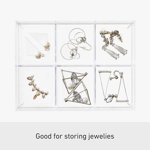 Image of Like-it | MX-T11 | System Tray | Stackable Organizer | Drawer Organizer | A6 | 6 Divide |4.53 inch x 6.06 inch x 1.18 inch | Clear |