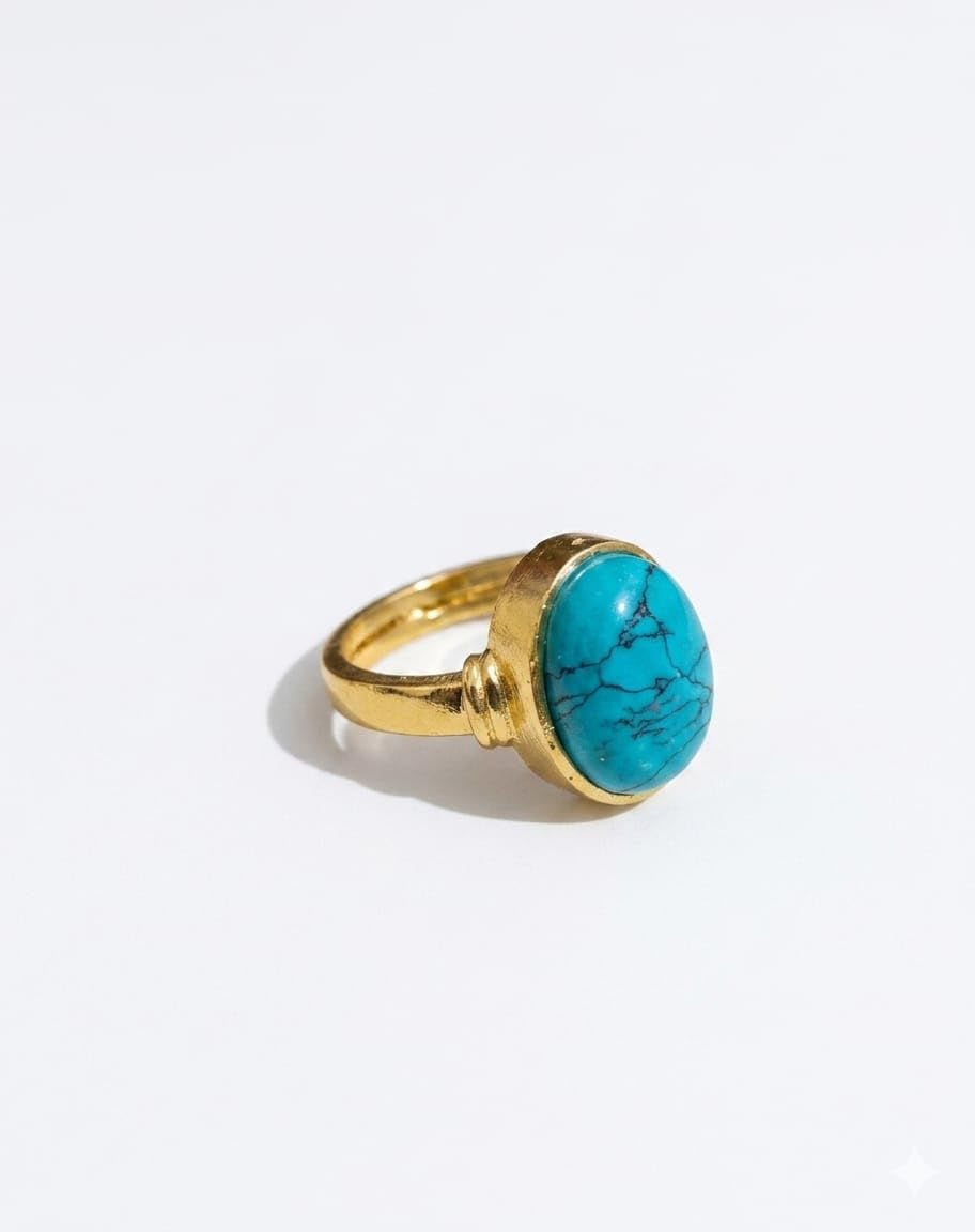 3.25 to 12.25 Ratti Turquiose Gold Plated Adjustable Firoja Gemstone Birthstone Stone Ring-picture-19