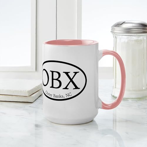 Taza oval grande de cerámica 15 oz blanca miniatura 4