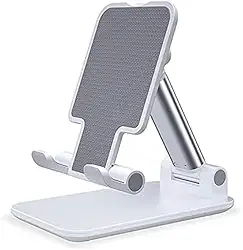 Suporte Para Celular Modelo de Mesa Articulado Ajustável (Branco)