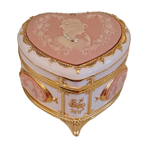 Splendid Heart Shaped Sparkling Cameo Music Box Jewelry Box Crystallized with Swarovski Elements Playing the Theme from Ice Castles -  Splendid Music Box Co.