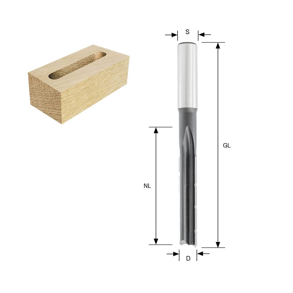 ENT 25490 Juego de 6 brocas de fresado para agujeros largos Ø 6 - 8 - 10 - 12 - 14 - 16 mm, vástago de 13 y 16 mm, rotación a la derecha, con ranuras para romper las virutas, de acero de herramientas, broca para agujeros largos, fresa para agujeros largos
