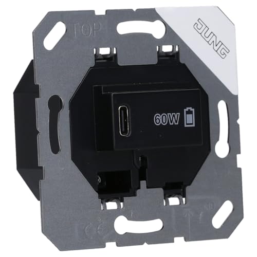 Cargador USB D60 Jung tipo C negro soluciona la falta de espacio y adaptadores en casa