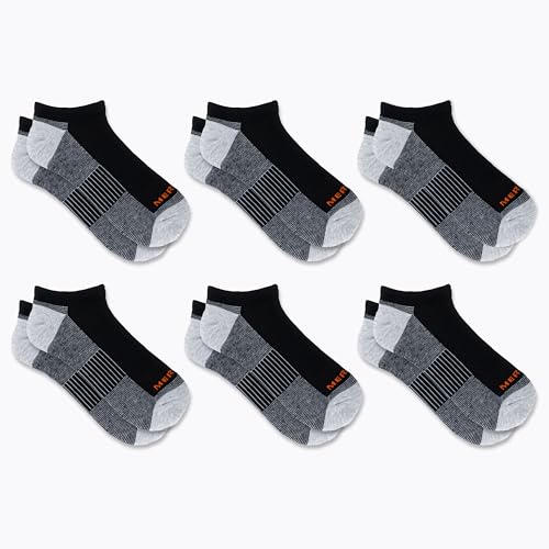 Merrell Men's and Women's Recycled Cushioned Low Cut Socks-6 & 12 Pairs-Hiking Arch Support3