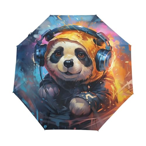 Parapluie pliable automatique Panda pour enfants avec protection anti-UV efficace