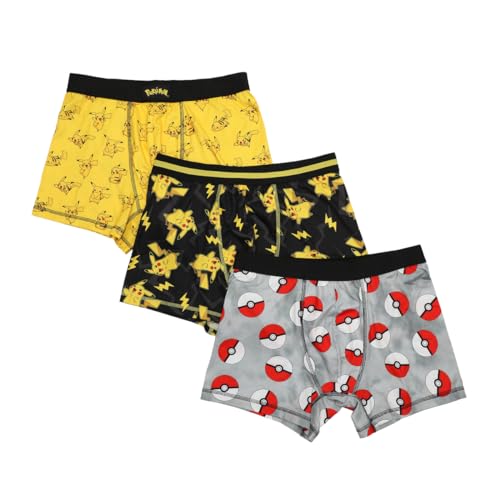 Bioworld Men's Adult Pokémon Boxer Brief Underwear 3-Pack - Catch 'Em All Comfort