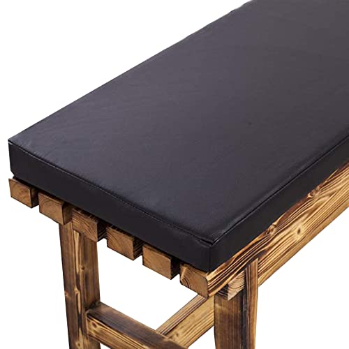 AORUI Coussin de banc doux en cuir synthétique - 60 x 30 cm - Antidérapant - Imperméable - Amovible - Pour intérieur ou extérieur - Noir, 60x30cm
