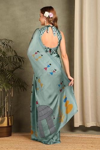 Image of MIRCHI FASHION Women Saree Floral Printed Chiffon | Breathable Lightweight Summer Sari for Office and Daily Use with Unstitched Blouse (Available in 20 Styles)