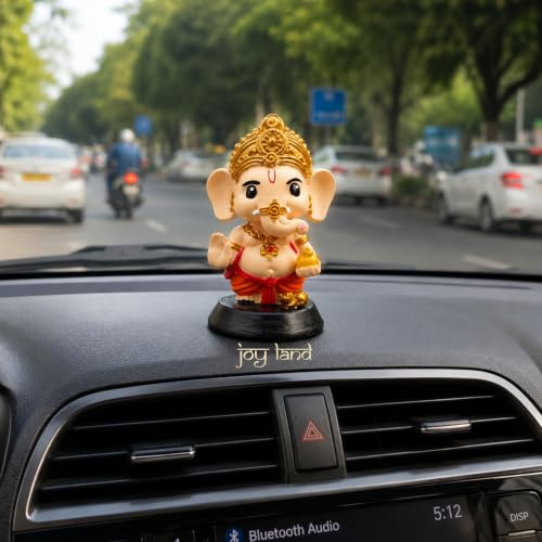 Image of JOY LAND Bal Ganesha Idol for Car Dashboard, Home Mandir & Office - 4 Inch